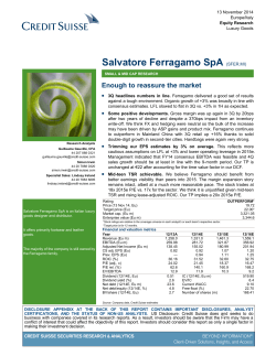Salvatore Ferragamo SpA  Enough to reassure the market