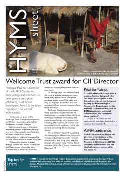 Wellcome Trust award for CII Director Prize for Patrick