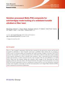 Solution processed MoS -PVA composite for sub-bandgap mode-locking of a wideband tunable