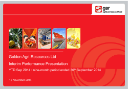 Golden Agri-Resources Ltd Interim Performance Presentation September 2014
