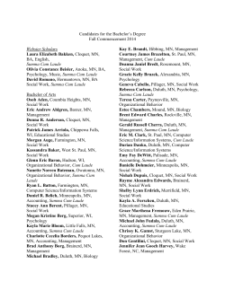 Webster Scholars Summa Cum Laude Candidates for the Bachelor&rsquo;s Degree