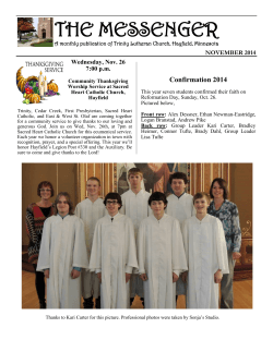 THE MESSENGER Confirmation 2014 NOVEMBER 2014 Wednesday, Nov. 26