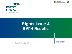 Rights Issue &amp; 9M14 Results  Citizen Services