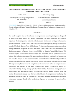 INFLUENCE OF ENTREPRENEURIAL MARKETING ON THE GROWTH OF SMES IN Muthee Janet