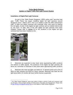 Police Media Release: Update on Digital Traffic Red Light Camera System