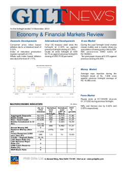 Economy &amp; Financial Markets Review G-sec Market Domestic Developments International Developments