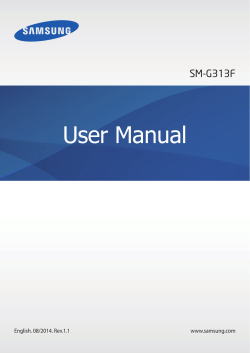 User Manual SM-G313F www.samsung.com English. 08/2014. Rev.1.1