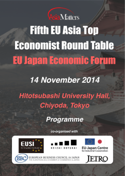 Fifth EU Asia Top Economist Round Table EU Japan Economic Forum