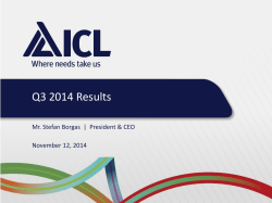 Q3 2014 Results November 12, 2014