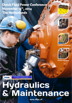 Hydraulics &amp; Maintenance Dutch Fluid Power Conference November 13