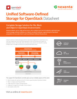 Unified Software-Defined Storage for OpenStack Datasheet Complete Storage Solution for File, Block