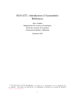 ECO 4272 : Introduction `a l’´econom´etrie R´ef´erences