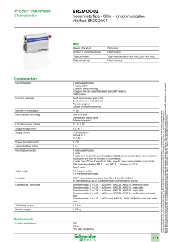 SR2MOD02 Product datasheet modem interface - GSM - for communication interface SR2COM01