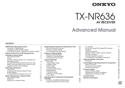 TX-NR636 Advanced Manual AV RECEIVER