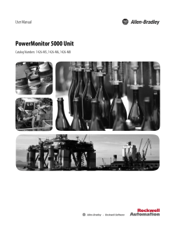 PowerMonitor 5000 Unit User Manual Catalog Numbers  1426-M5, 1426-M6, 1426-M8