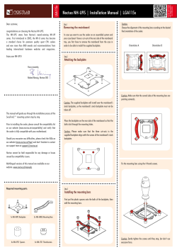 Noctua NH-U9S | Installation Manual | LGA115x LGA115x Removing the mainboard
