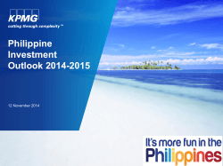 Philippine Investment Outlook 2014-2015 12 November 2014