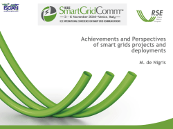 Achievements and Perspectives of smart grids projects and deployments M. de Nigris