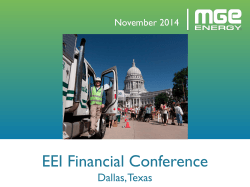 EEI Financial Conference Dallas, Texas  November 2014