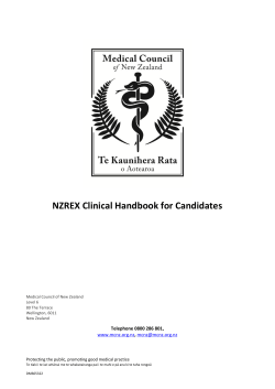 NZREX Clinical Handbook for Candidates Telephone 0800 286 801, ,