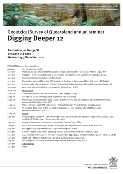 Digging Deeper 12 Geological Survey of Queensland annual seminar