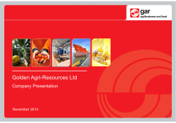 Golden Agri-Resources Ltd Company Presentation November 2014 0