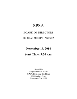 SPSA  November 19, 2014 Start Time: 9:30 a.m.