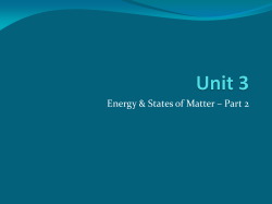 Energy &amp; States of Matter – Part 2