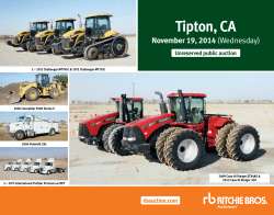 Tipton, CA November 19, 2014 Unreserved public auction