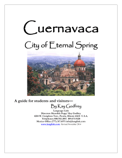 Cuernavaca  City of Eternal Spring A guide for students and visitors—