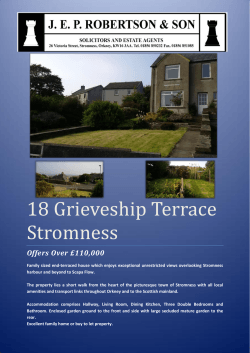 18 Grieveship Terrace Stromness Offers Over £110,000