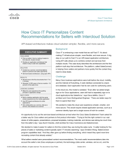 How Cisco IT Personalizes Content Recommendations for Sellers with Intercloud Solution Background