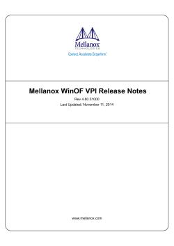 Mellanox WinOF VPI Release Notes Rev 4.80.51000 Last Updated: November 11, 2014 www.mellanox.com
