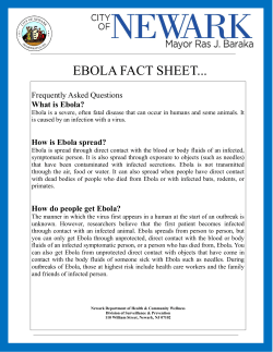 EBOLA FACT SHEET...  Frequently Asked Questions What is Ebola?