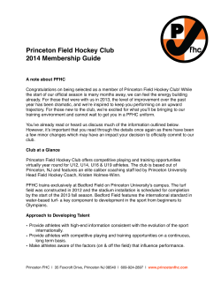Princeton Field Hockey Club 2014 Membership Guide
