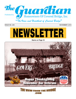 NEWSLETTER Happy Thanksgiving “ Homeowners Of Covered Bridge, Inc.