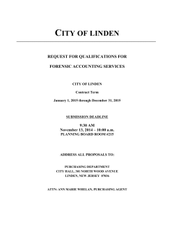 C ITY OF LINDEN REQUEST FOR QUALIFICATIONS FOR