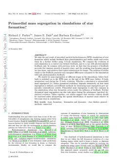 Primordial mass segregation in simulations of star formation? Richard J. Parker