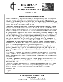 THE MISSION The Newsletter of Saint Marys United Methodist Church
