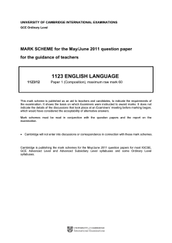 1123 ENGLISH LANGUAGE  MARK SCHEME for the May/June 2011 question paper