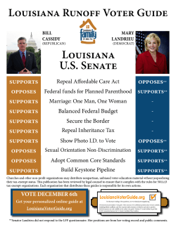 Louisiana U.S. Senate Louisiana Runoff Voter Guide supports