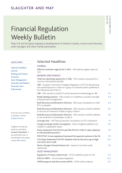 Financial Regulation Weekly Bulletin