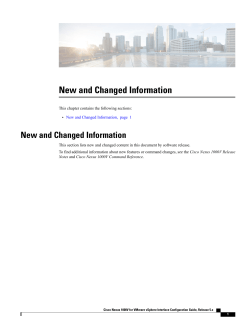 New and Changed Information