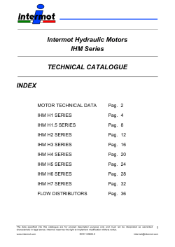 Intermot Hydraulic Motors IHM Series TECHNICAL CATALOGUE
