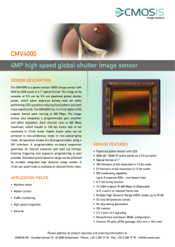 CMV4000 4MP high speed global shutter image sensor SENSOR DESCRIPTION