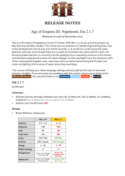 RELEASE NOTES Age of Empires III: Napoleonic Era 2.1.7