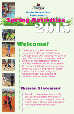 2015 Spring Activities  Welcome!