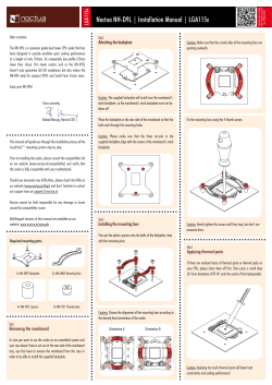 Noctua NH-D9L | Installation Manual | LGA115x LGA115x Attaching the backplate