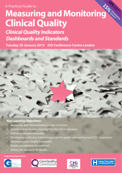 Clinical Quality Measuring and Monitoring  Clinical Quality Indicators