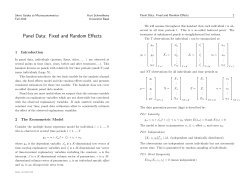 Panel Data: Fixed and Random Effects 2 Short Guides to Microeconometrics Kurt Schmidheiny